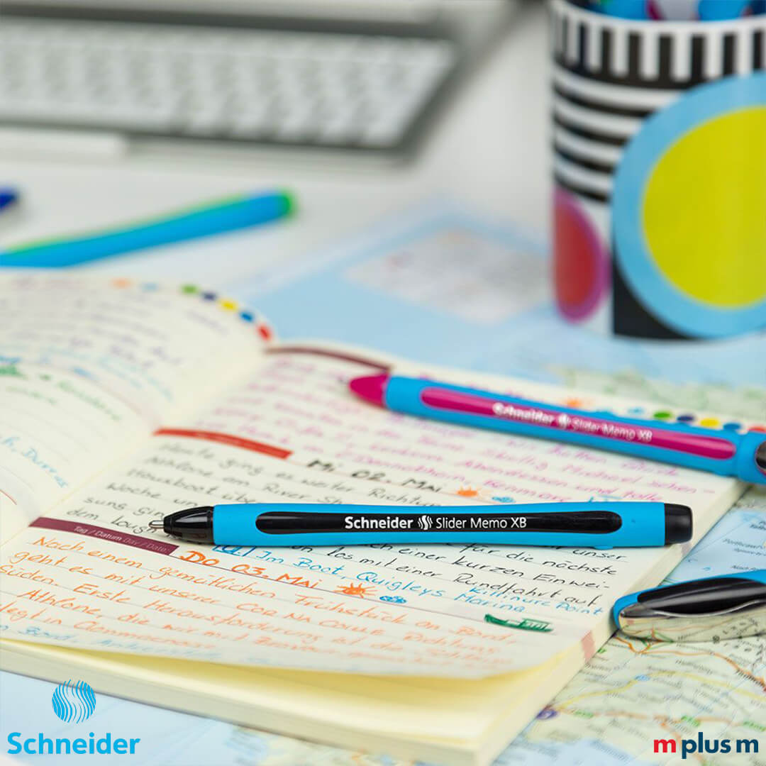 Schwarzer Schneider Memo XB Kugelschreiber mit klimafreundlichem Beitrag und stabilem Metallclip, modern und ressourcenschonend mit Logo Druck Schwarzer Schneider Memo XB Kugelschreiber mit klimafreundlichem Beitrag und stabilem Metallclip, modern und ressourcenschonend mit Logo Druck