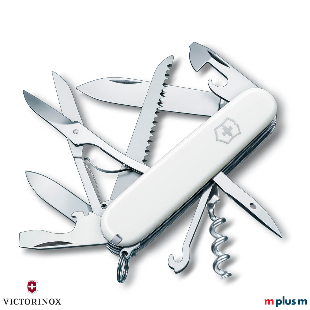 Victorinox Huntsman Taschenmesser mit weißen Schalen als Werbeartikel