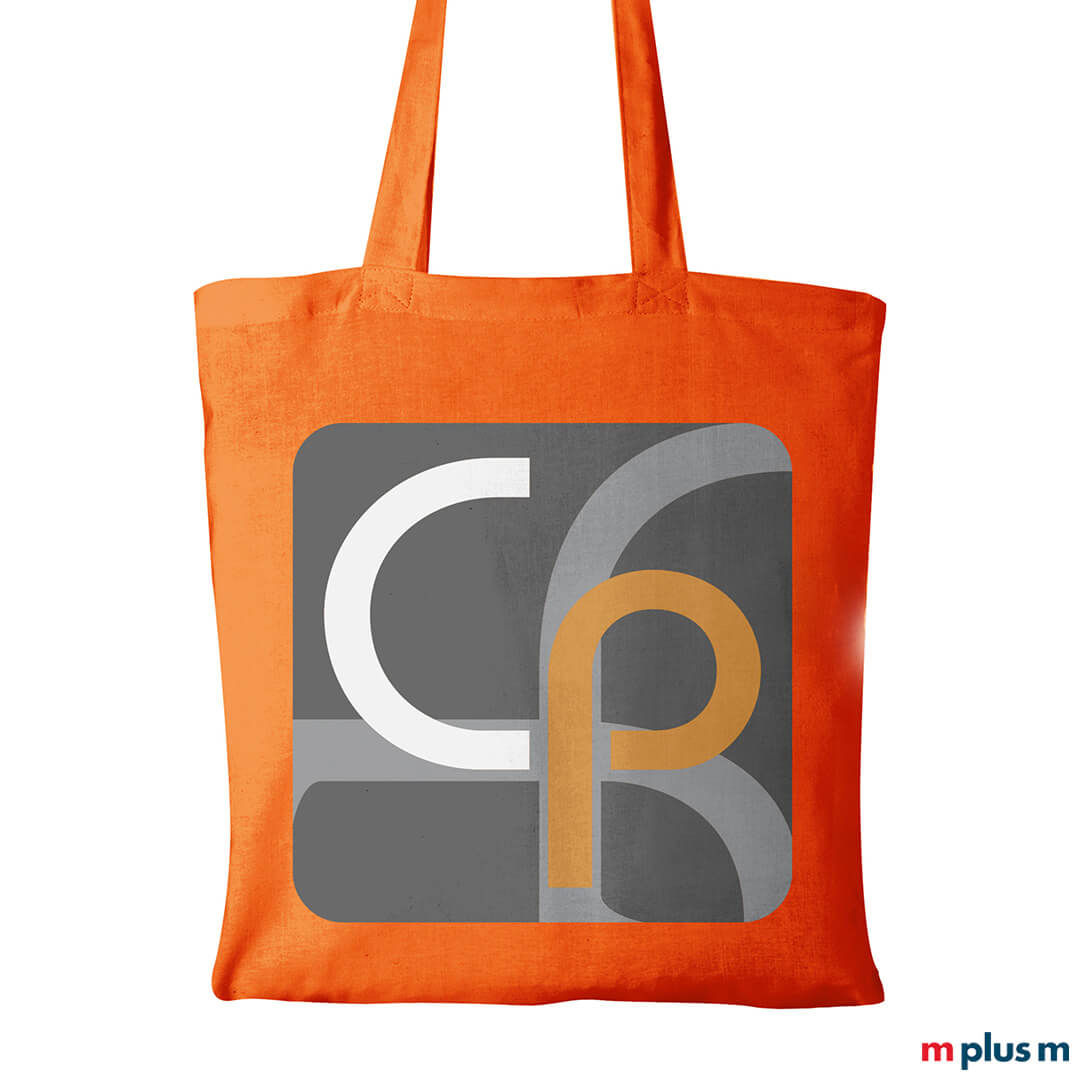 Paula 140 Orange Stofftasche OEKO-TEX zertifizierter Stoffbeutel Paula 140 in Orange mit Ihrem Logo bedrucken