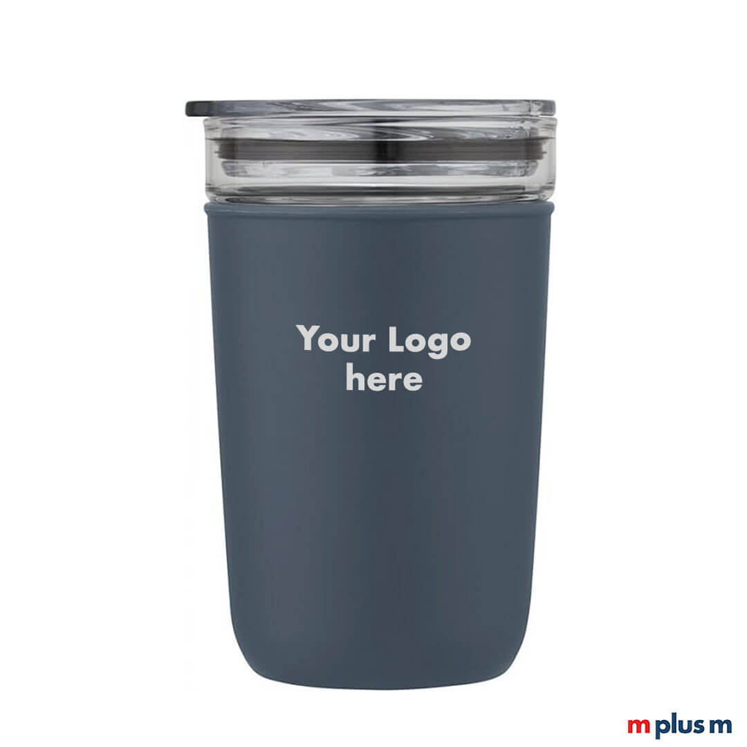 Glas-Thermobecher-Stina-Logo-bedrucken Nachhaltiger Coffee To Go Becher aus Labor Glas und recyceltem Kunststoff. Mit Logo bedrucken