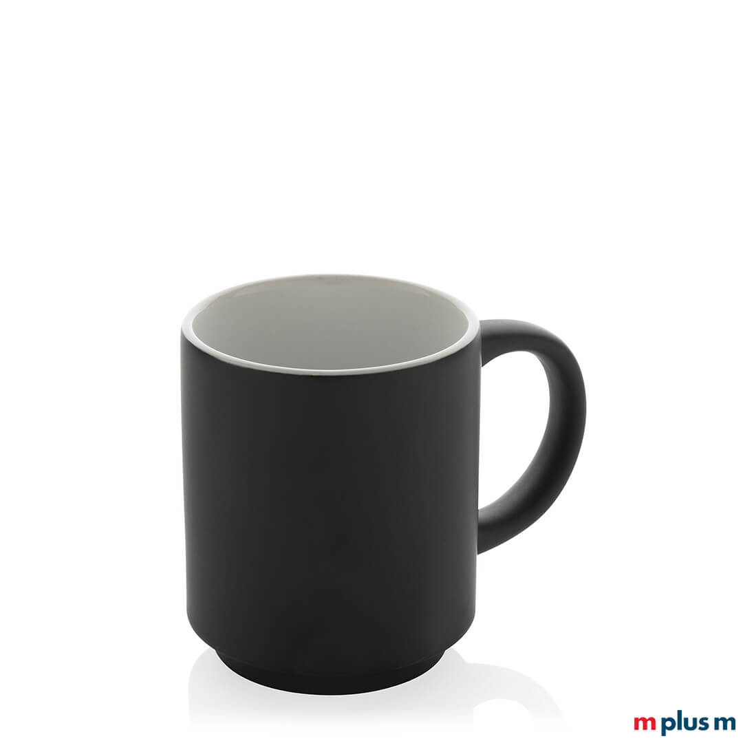 Schwarze Kaffeetasse mit Ihrem Logo bedrucken
