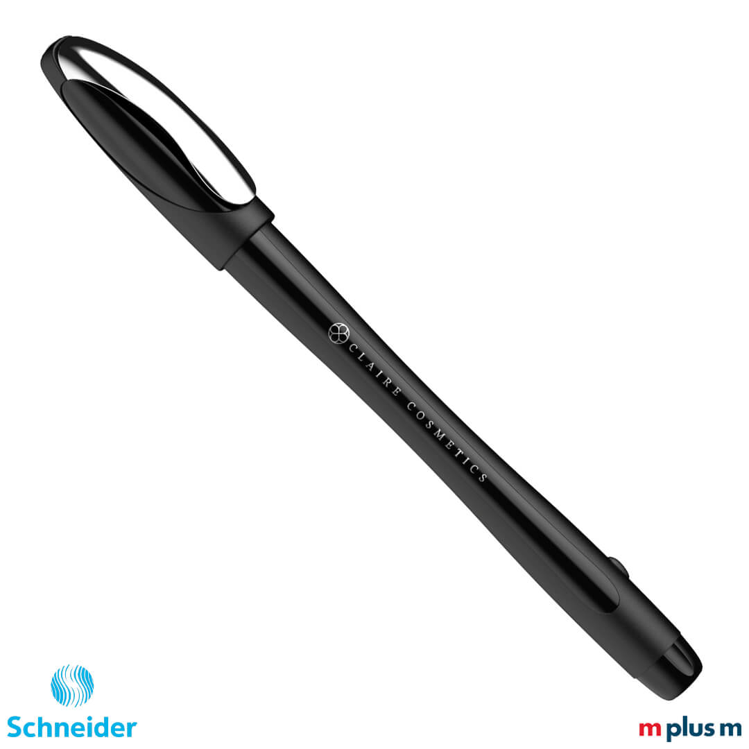 Ergonomischer Kugelschreiber schwarz Schneider Memo XB mit gummierter Oberfläche und Metallclip, funktional und modern mit Logo Druck personalisieren Ergonomischer Kugelschreiber schwarz Schneider Memo XB mit gummierter Oberfläche und Metallclip, funktional und modern mit Logo Druck personalisieren