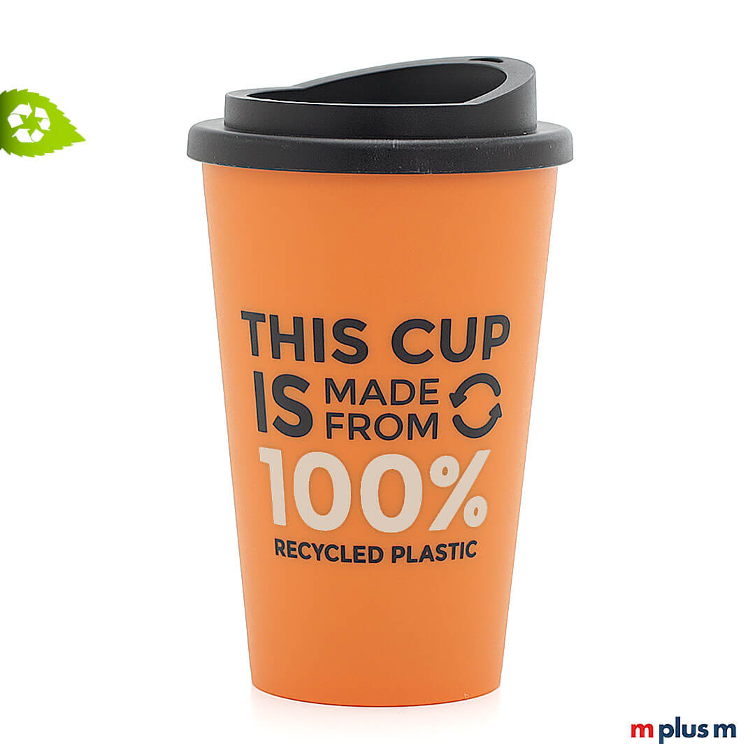 Coffee To Go Isolierbecher aus Recycling Plastik und mit 2c Motiv zu bedrucken