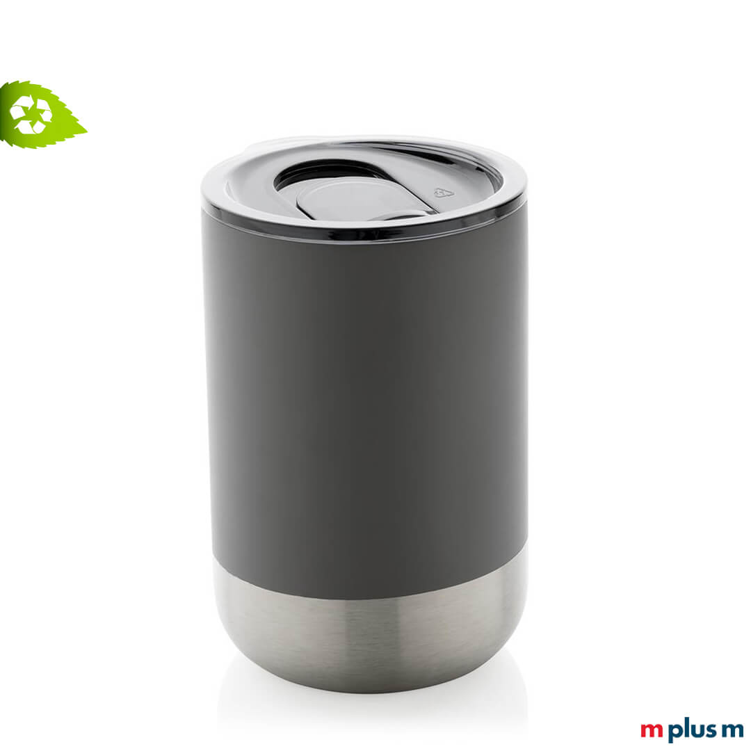 Nachhaltiger-Edelstahlbecher-mit-Logo-Druck-als-umweltbewusster-Marketingartikel Nachhaltige Tasse mit recyceltem Edelstahl und individuellem Logo-Druck als Werbeartikel bedrucken