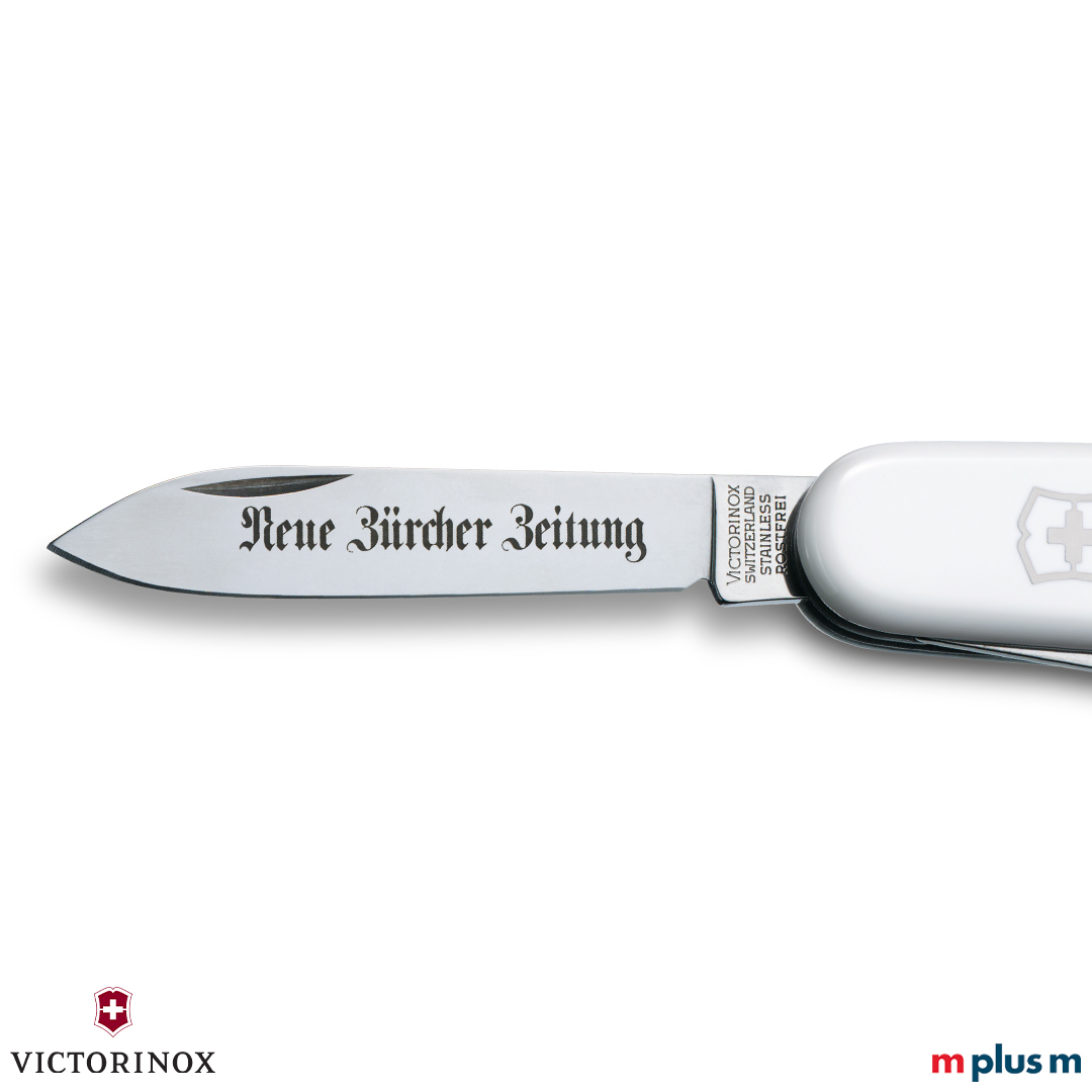 Werbeartikel Logo Gravur auf Klinge bei Schweizer Taschenmessern