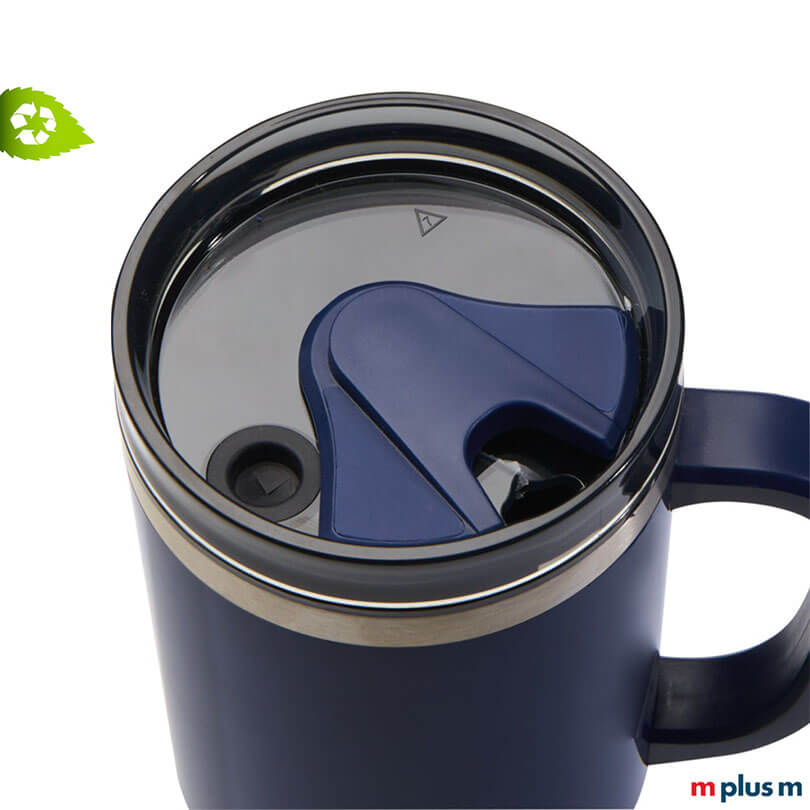 XXL Thermobecher mit Trinkhalm bedrucken Blau