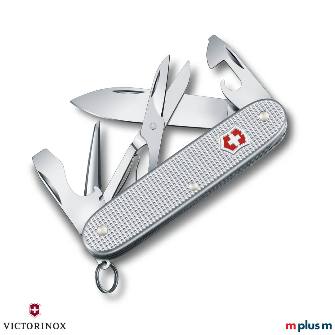 Victorinox Pioneer X Alox in der Farbe Silber ausgeklappt 'Pioneer X Alox' Victorinox Schweizer Taschenmesser