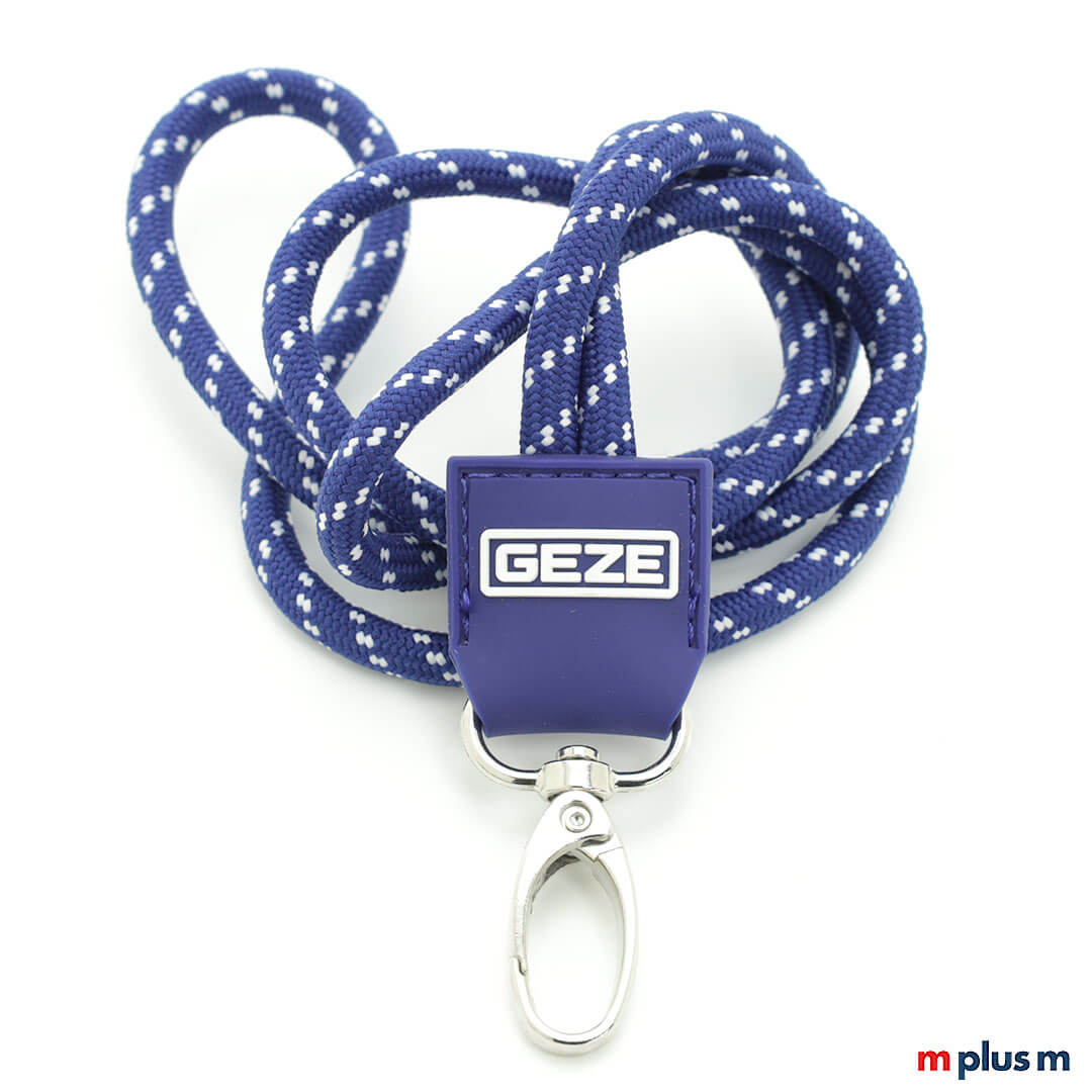 Blaues Nautic Rubber Schlüsselband als Werbeartikel Blaues Kordel Lanyard Nautic Rubber als Werbeartikel