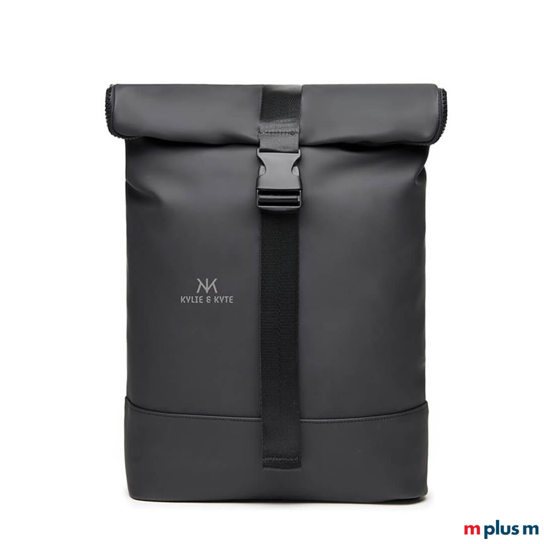 Schwarze-Fahrradtasche-mit-Motiv-bedruckt-Logo-mit-Gepaecktraegerhalterung-fuer-unterwegs Schwarze nachhaltige Tasche mit Motiv bedruckt zum verschenken als Werbearitkel