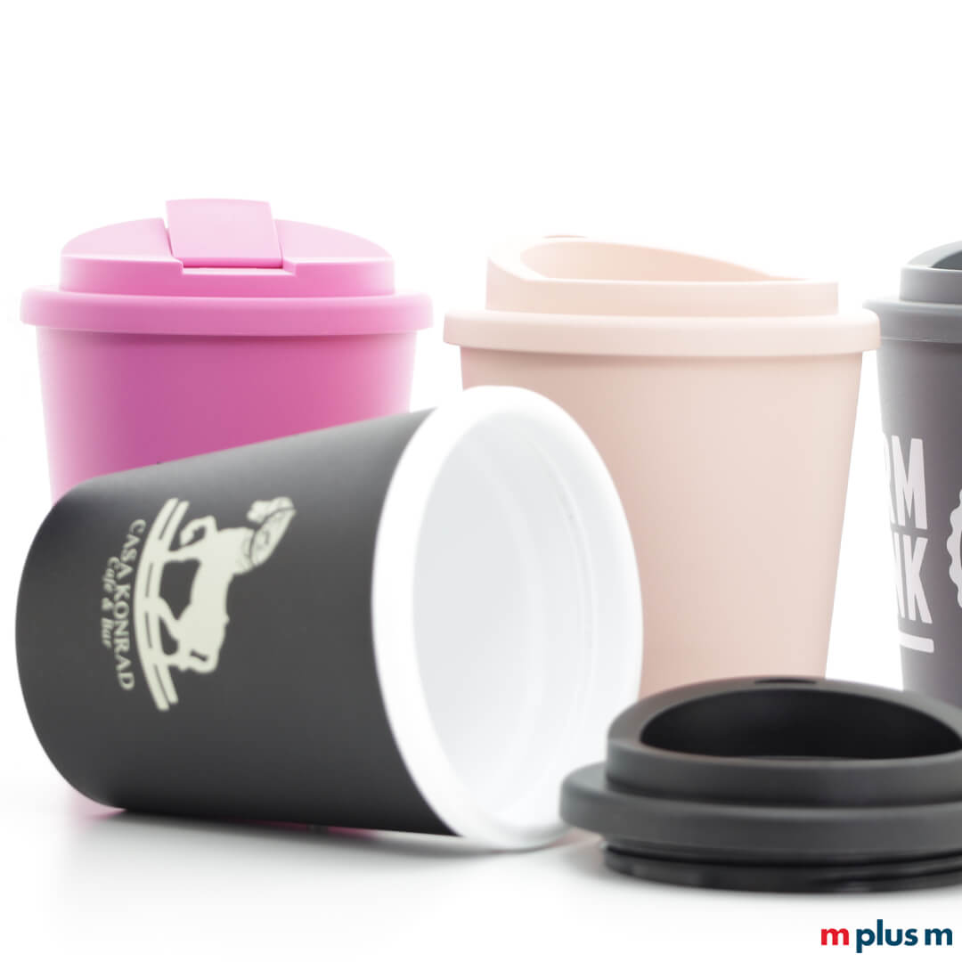 250 ml Kaffeebecher, aus Europa, in Rosa, Pink, Dunkelgrau, Schwarz 250 ml Kaffeebecher, aus Europa, in Rosa, Pink, Dunkelgrau, Schwarz