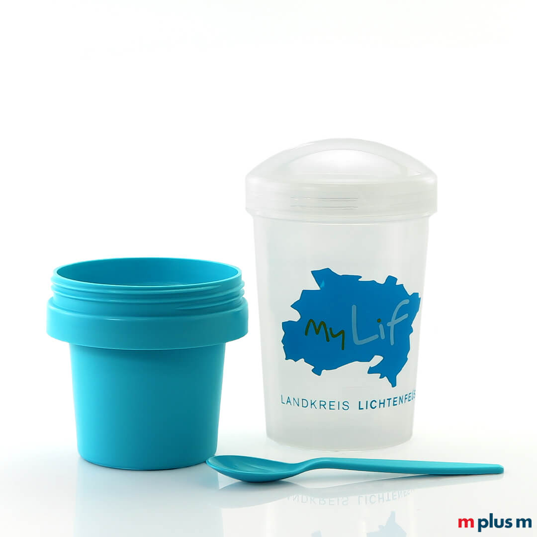 Nachhaltiger Müslibecher mit Druck Müsli To Go Becher mit individuellem Motiv bedruckt
