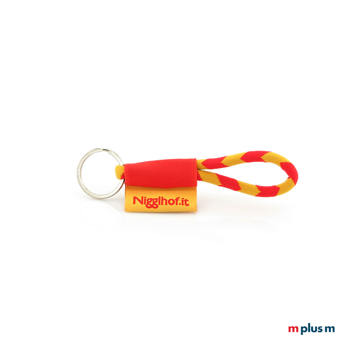 Roter Schlüsselanhänger mit Logo bedruckt Roter Schlüsselanhänger mit Logo bedruckt
