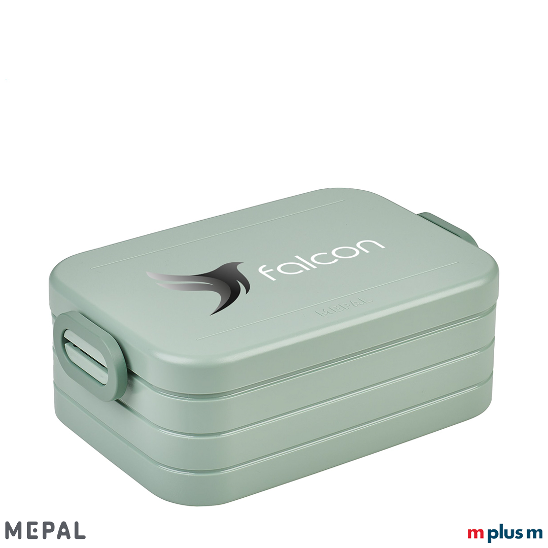 Mepal Take A Break Midi Lunchbox in der Farbe Grün mit Logo Druck