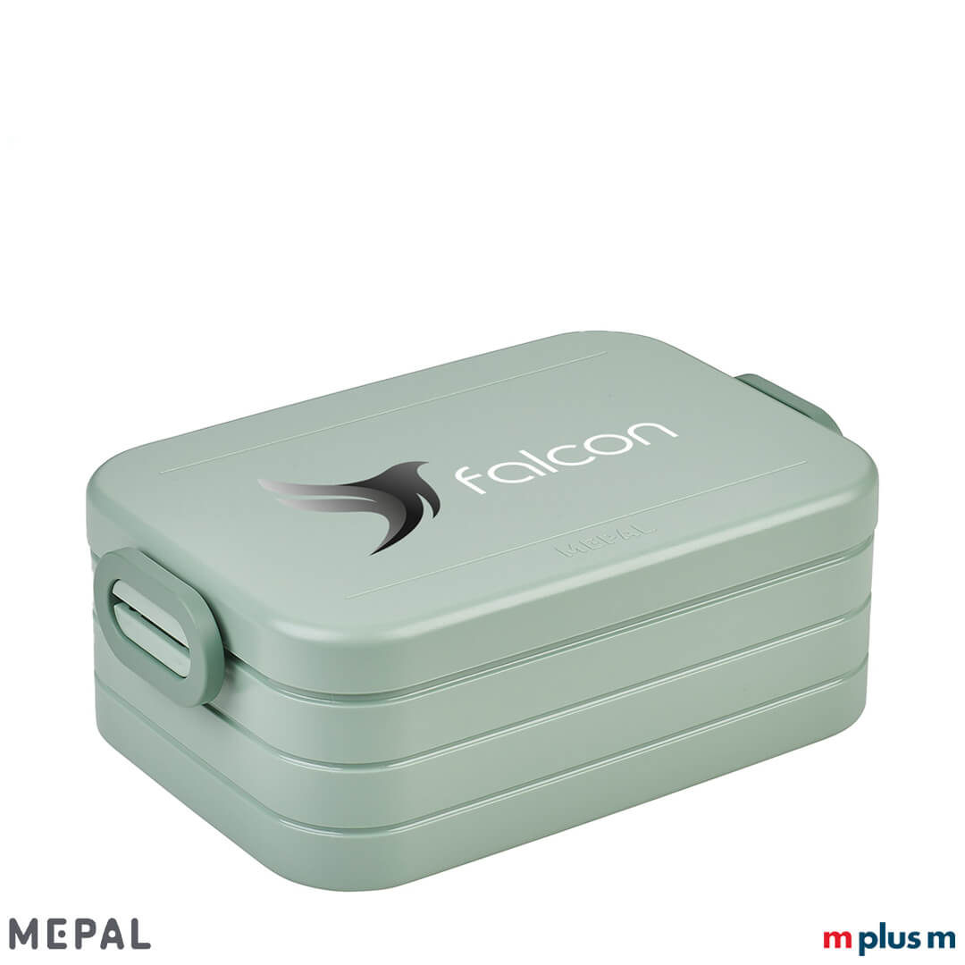 Mepal Take A Break Midi Lunchbox in der Farbe Grün mit Logo Druck Mepal Take A Break Midi Lunchbox in der Farbe Grün mit Logo Druck