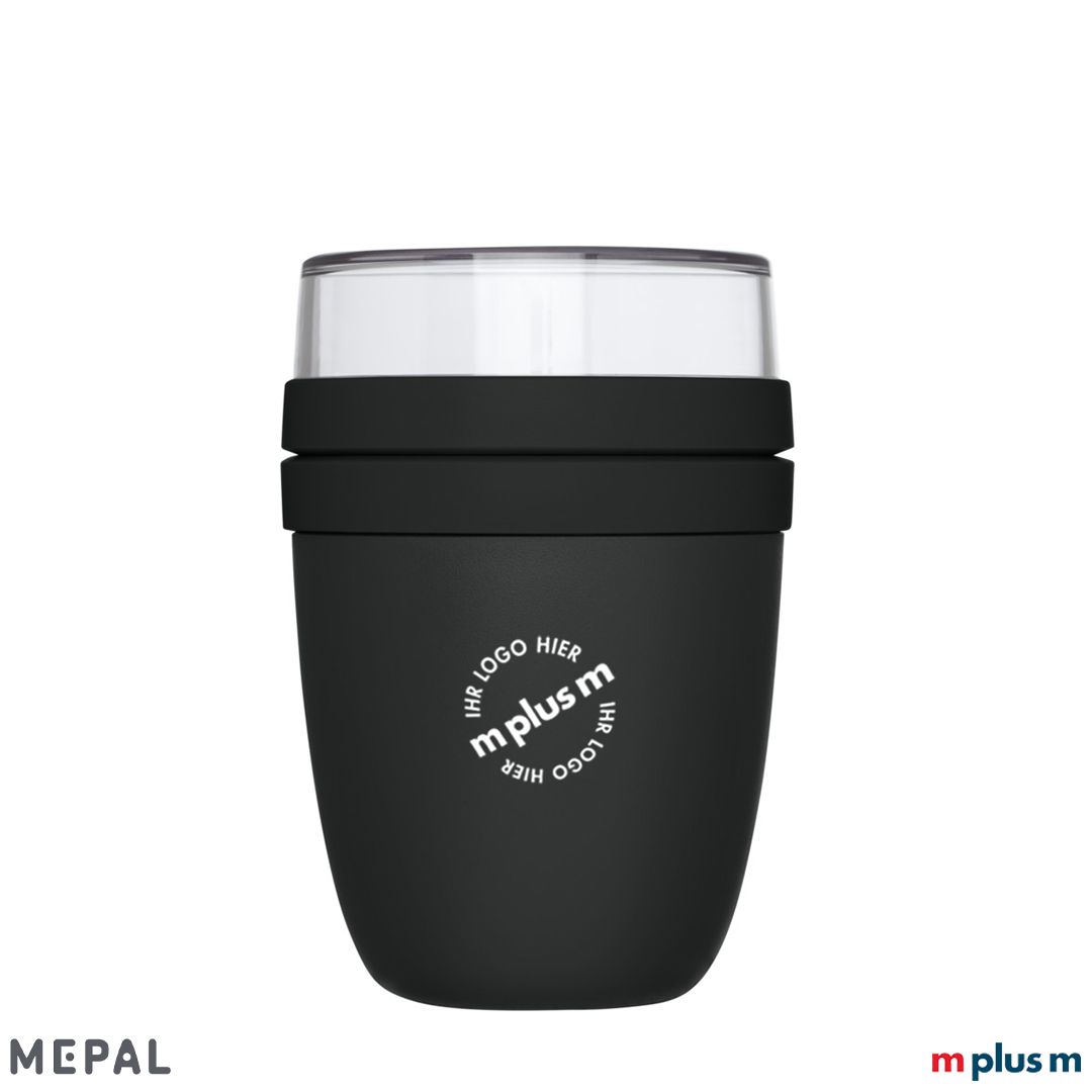 Schwarze Ellipse Lunchpot von Mepal mit Logo Druck ab 25 Stück