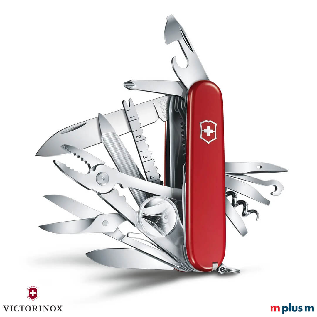 Swiss Champ Taschenmesser in Rot Großes Victorinox Swiss Champ Taschenmesser mit Logo bedrucken