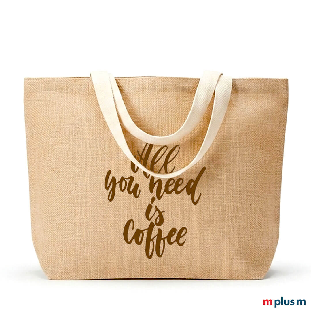 Günstiger Grand Basar Jute Shopper mit Logo Druck