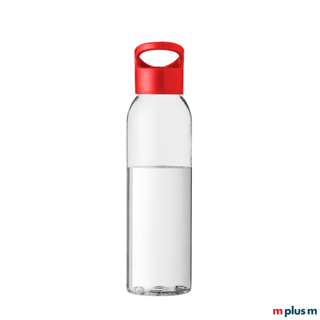 Transparent-rote Sportflasche als Werbegeschenk bedrucken