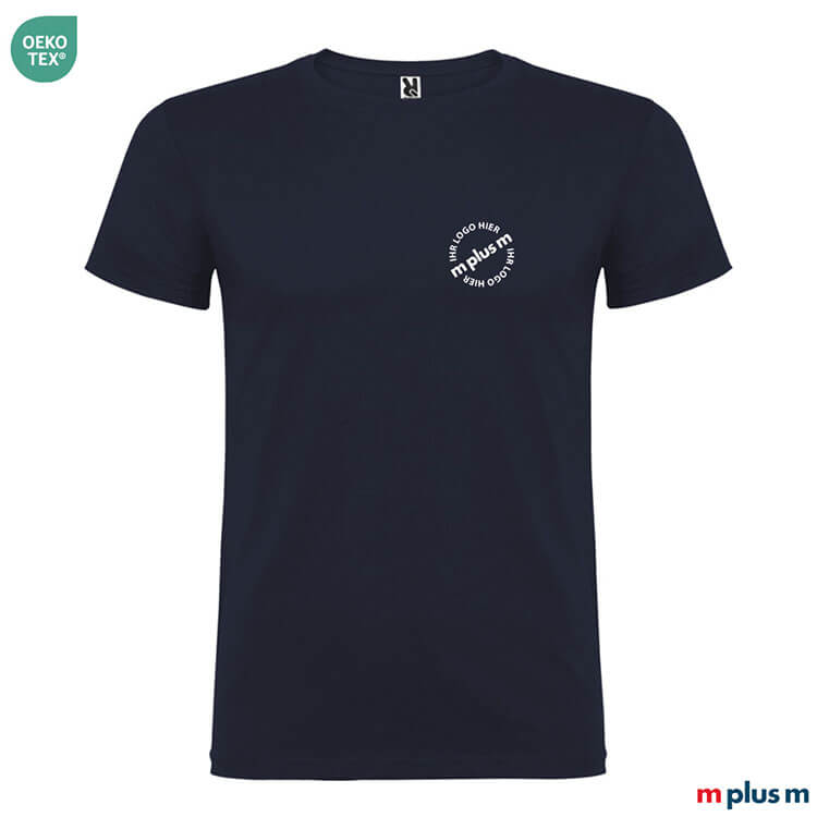 Nachtblaues T-Shirt von Roly – OEKO-TEX®, günstig mit Wunschlogo bedruckbar, EXPRESS Versand