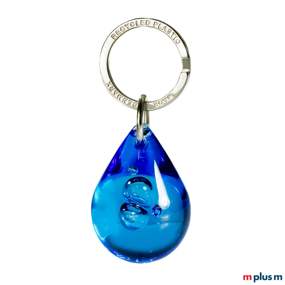 Schlüsselanhänger Drop in der Farbe Blau 'Drop' Recycling Schlüsselanhänger