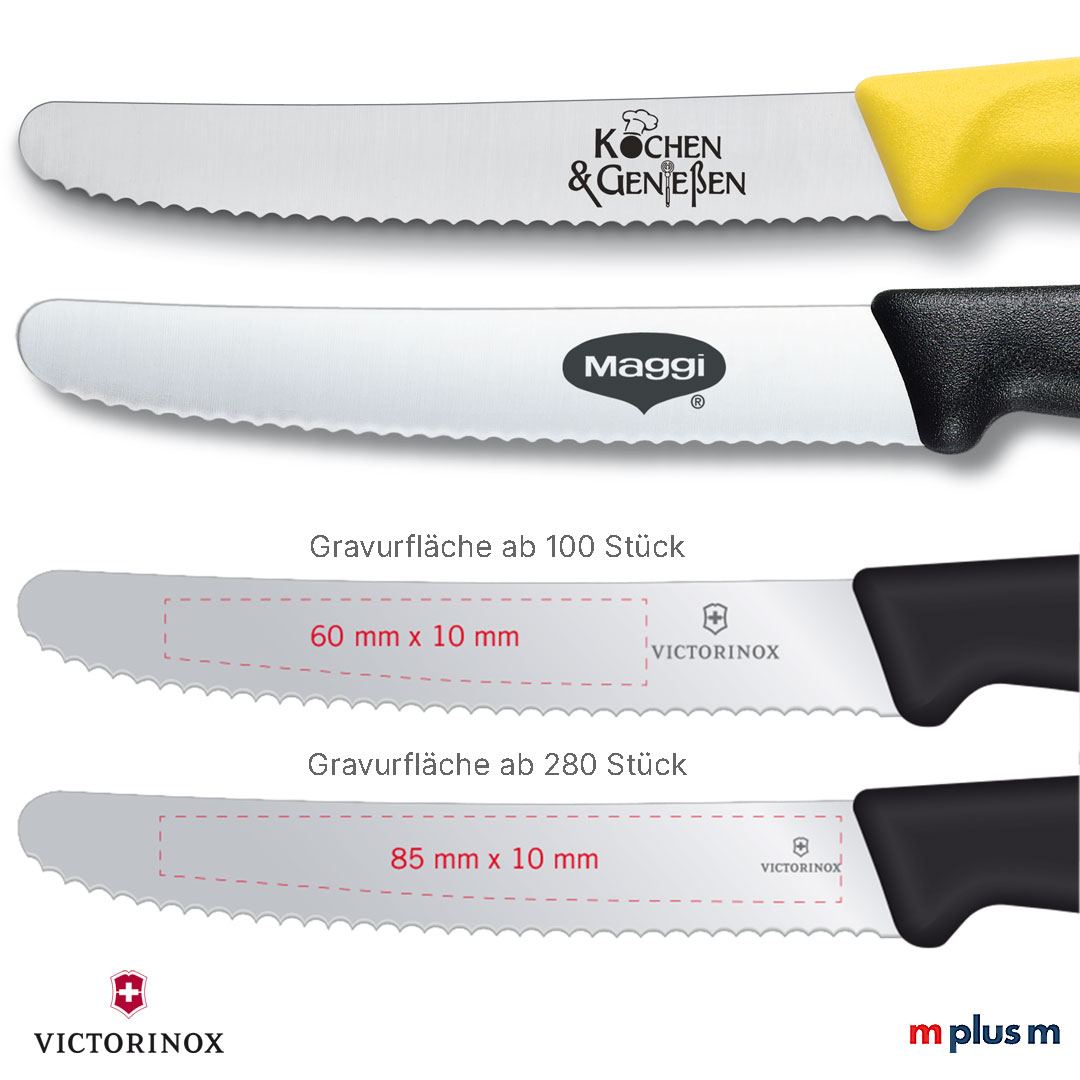 Gravurfläche für das Tomatenmesser als Werbegeschenk Gravurfläche für das Tomatenmesser als Werbegeschenk