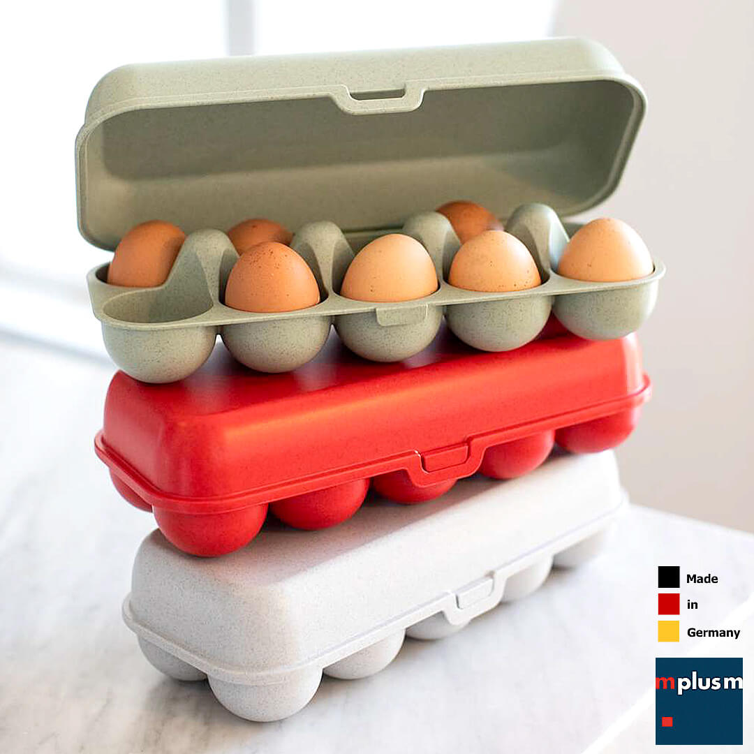 Mehrweg Eierbox aus Bio Kunststoff von Koziol. Werbeartikel Made in Germany mit Ihrem Logo Druck.