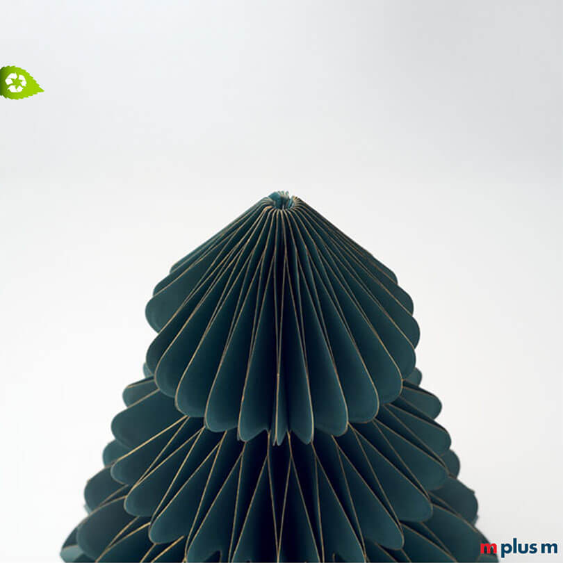 Grüner PopUp Papier Weihnachtsbaum Groß (ca. 30 cm), 70 % Recyclingpapier, individuell bedruckbar – ideal für nachhaltige Firmen-Geschenke und Werbeaktionen