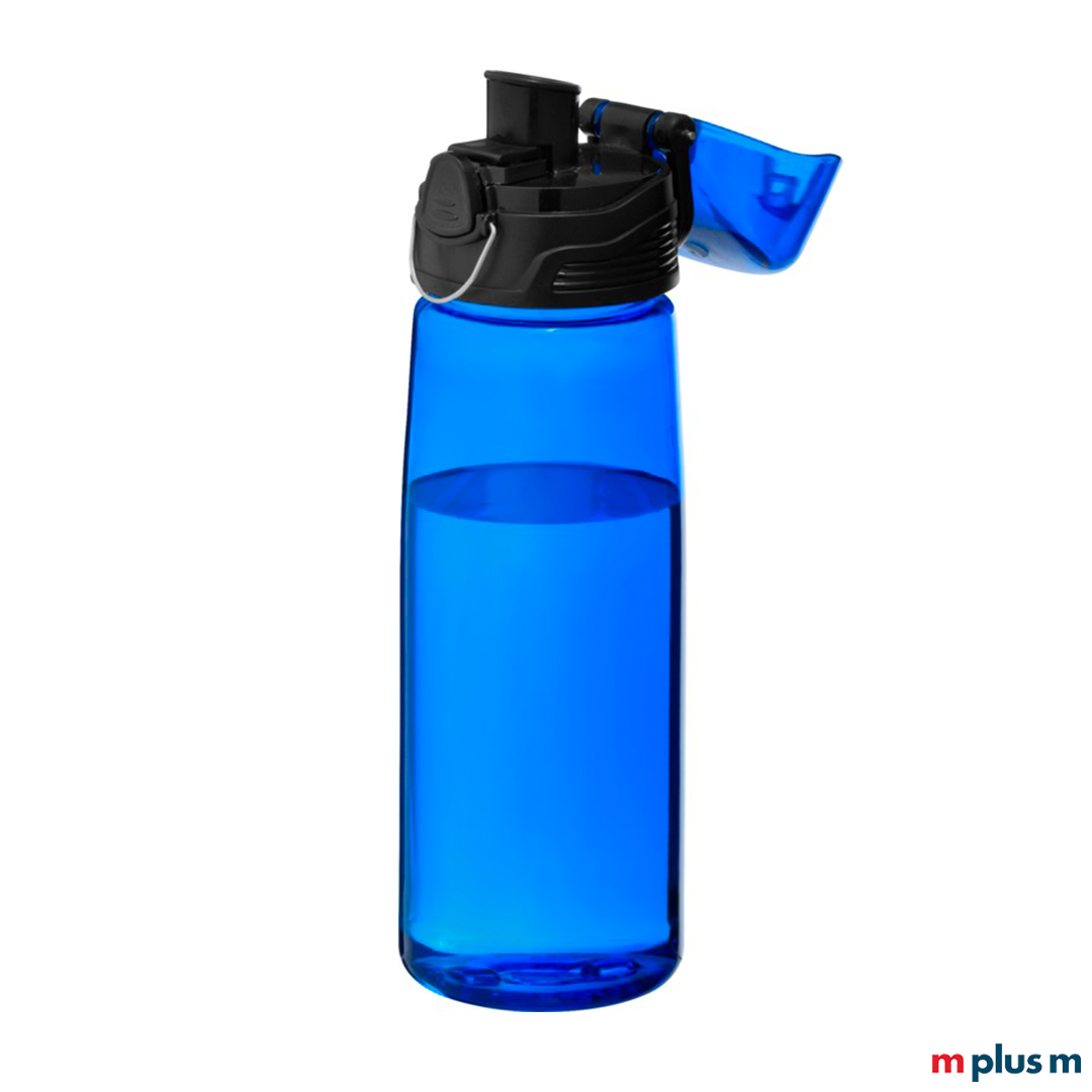 Wasserflasche in blau mit Ihrem Logo bedrucken