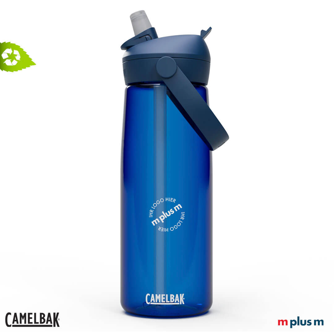 CamelBak Flasche Thrive Flip Straw 740 ml in Blau mit Logo bedrucken