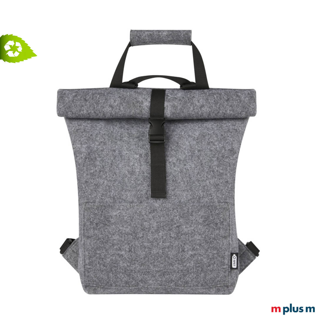 Umweltfreundliche-Tasche-aus-Recycling-Material-mit-eigenem-Logo-bedrucken Felta Recycling Fahrrad Rucksack mit Logo bedrucken