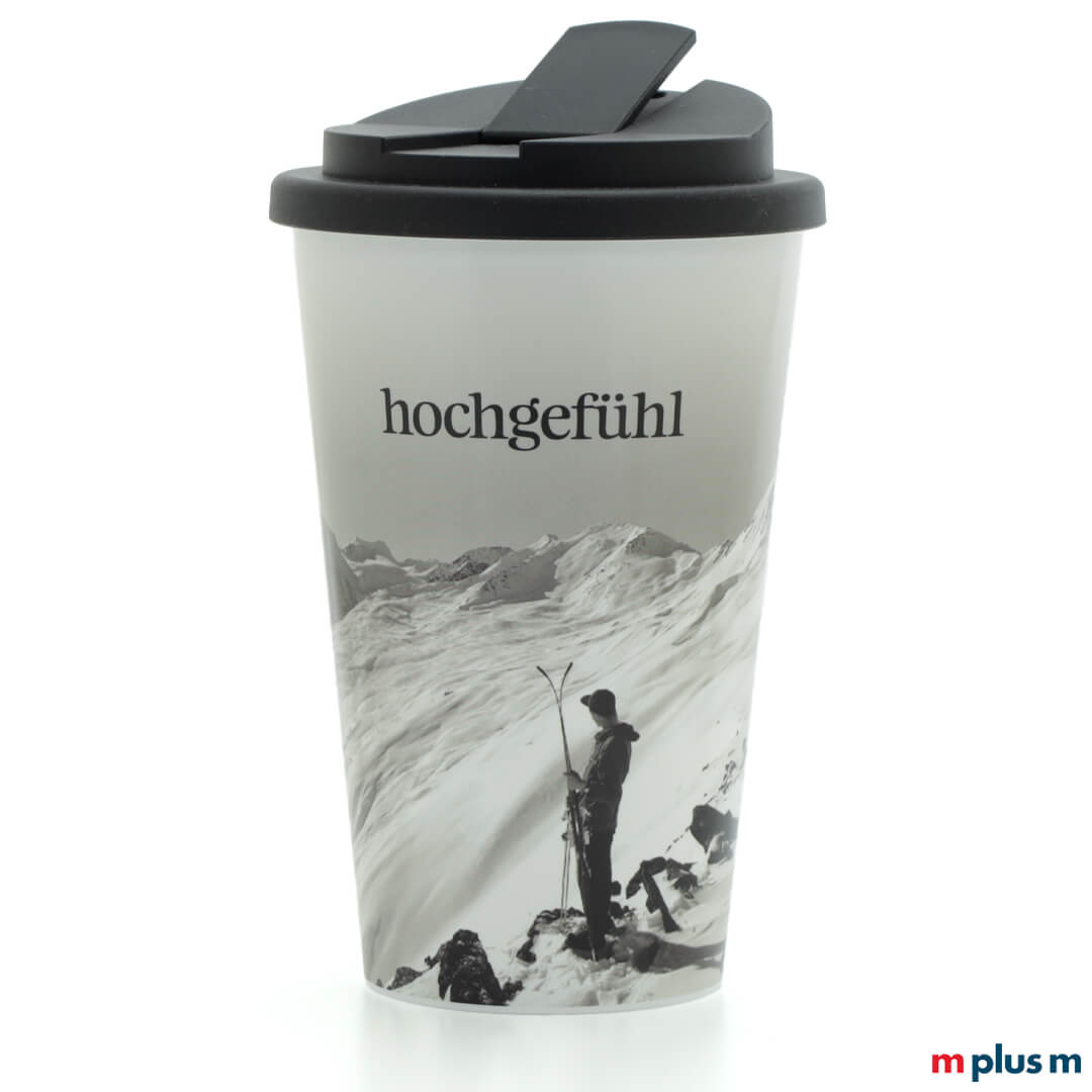 Stabiler und bruchfester Kaffeebecher aus hochwertigem Kunststoff, 350 ml für unterwegs zum wandern Stabiler und bruchfester Kaffeebecher aus hochwertigem Kunststoff, 350 ml für unterwegs zum wandern