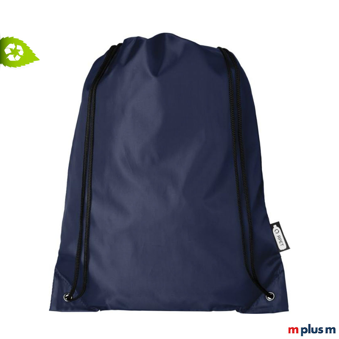 Giveaway nachhaltig Navy Blauer Rucksack verstellbar mit Logo Motiv individualisieren