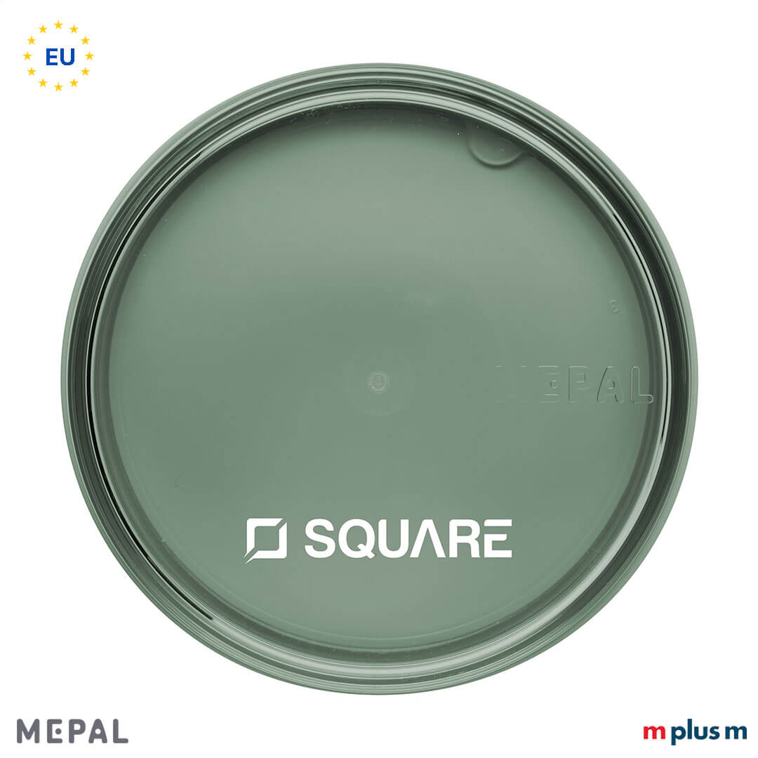 Deckel grüner Mepal Ellipse Lunchpot mit Logo Druck Der Deckel des grünen Müslibechers mit Logo Druck