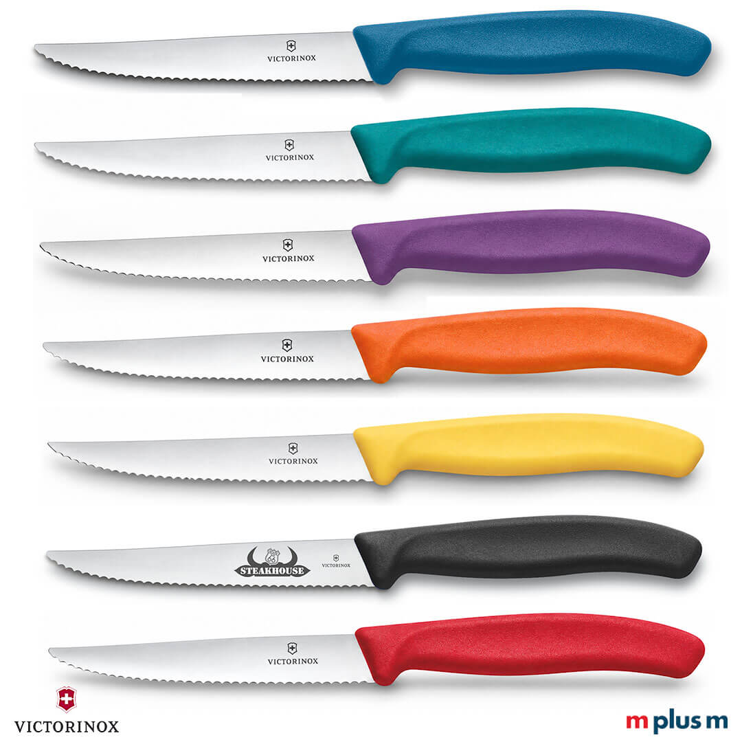Voctorinox Steak- und Pizzamesser mit 11 cm Klinge und Logo Gravur