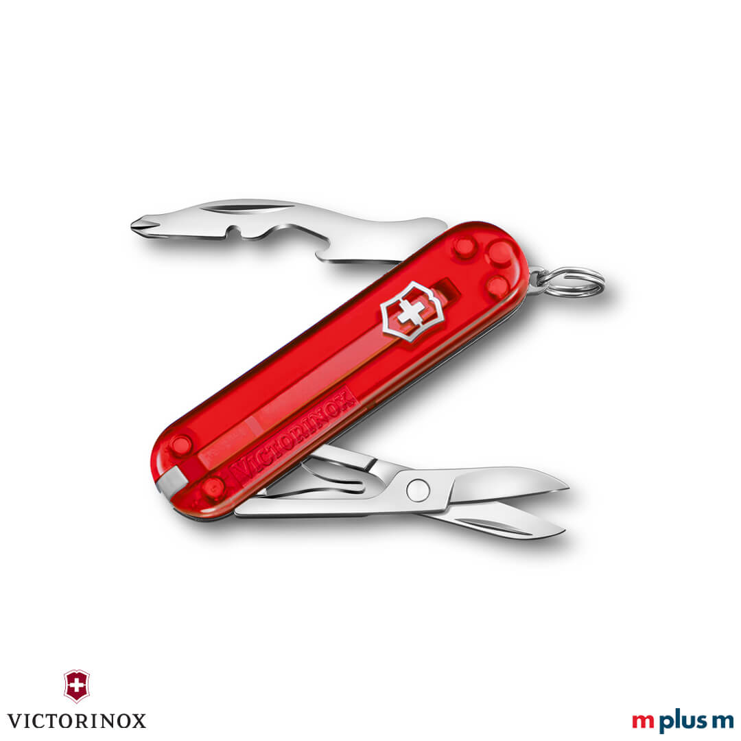 Victorinox Jetsetter in der Farbe Transparent Rot ausgeklappt