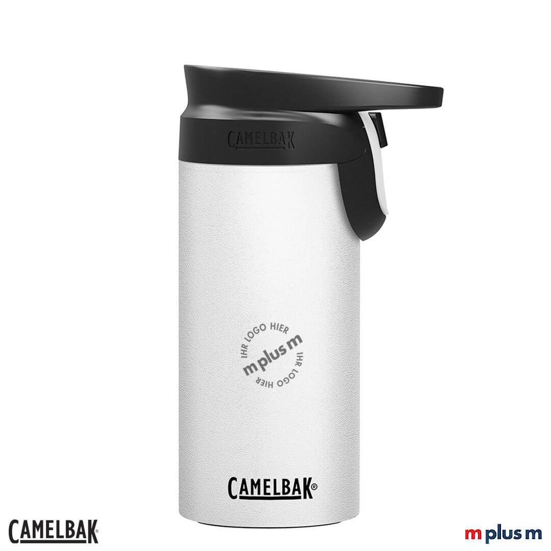 Weisser Camelbak Coffee To Go Thermobecher Forge 350 ml mit Logo bedrucken