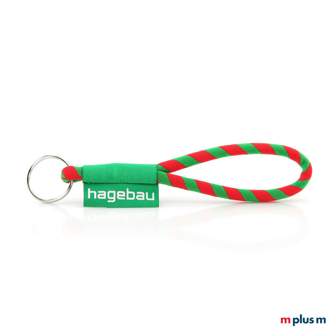 Grün-rotes Schlüsselband nachhaltig mit Logo-Druck Grün-rotes Schlüsselband nachhaltig mit Logo-Druck