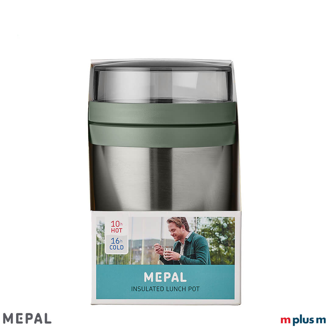 Isolierbecher von Mepal in sanftem Nordic Sage – hält Speisen 6–8 Stunden warm, bis zu 12 Stunden kalt, perfekt für Arbeit und Schule Isolierbecher von Mepal in sanftem Nordic Sage – hält Speisen 6–8 Stunden warm, bis zu 12 Stunden kalt, perfekt für Arbeit und Schule