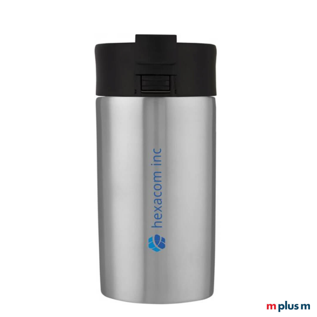Oslo-Thermobecher-silber-330-bedrucken Hochwertiger Coffee To Go Thermobecher aus Edelstahl mit Logo bedrucke. Auslaufsicher.