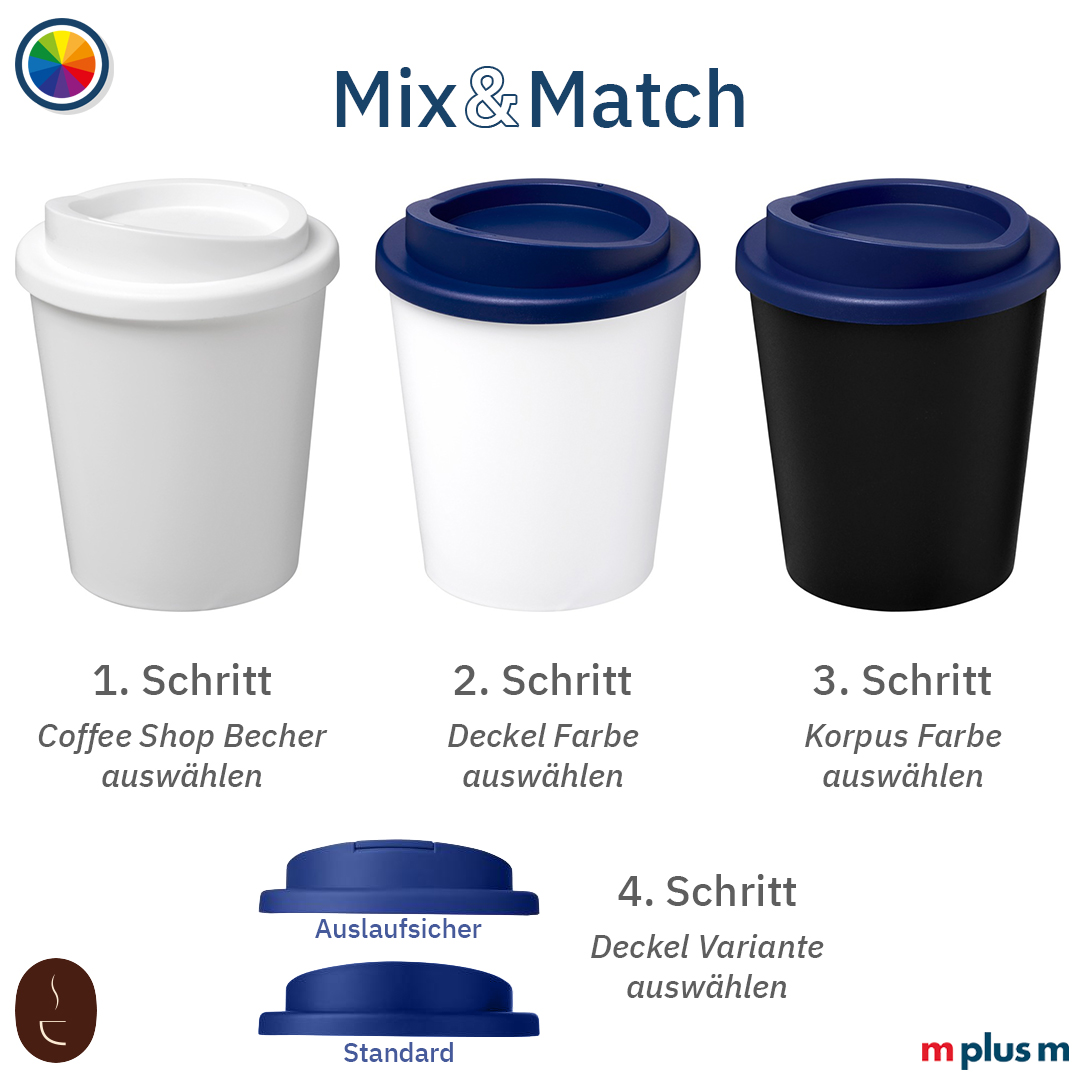 Early Bird Thermobecher aus PP-Kunststoff, in verschiedenen Farben personalisierbar, Mix & Match, Deckel und Korpus in eigener Farbe wählbar