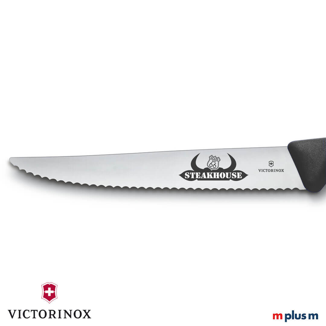 Logo Gravur auf Victorinox Steak- und Pizzamesser