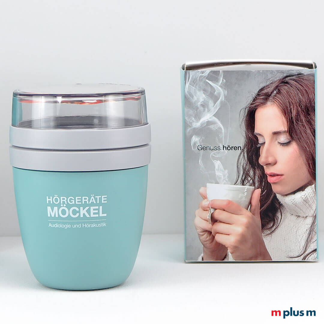 Mepal Müslibecher Lunchpot mit Logodruck und individuellem Digitaldruck Papierschuber Mepal Müslibecher Lunchpot mit Logodruck und individuellem Digitaldruck Papierschuber