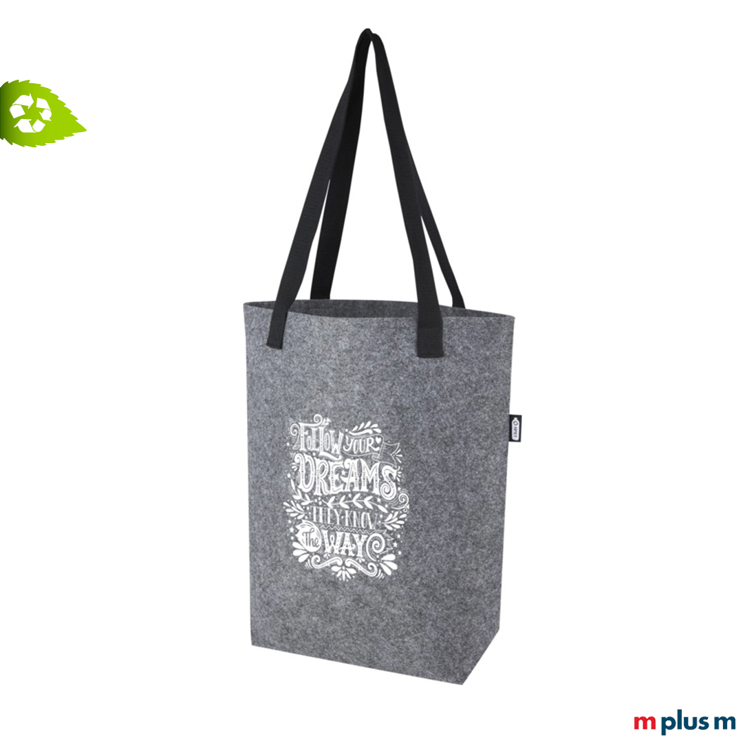 Nachhaltige Einkaufstasche aus recyceltem Material mit individuellem Logo bedrucken
