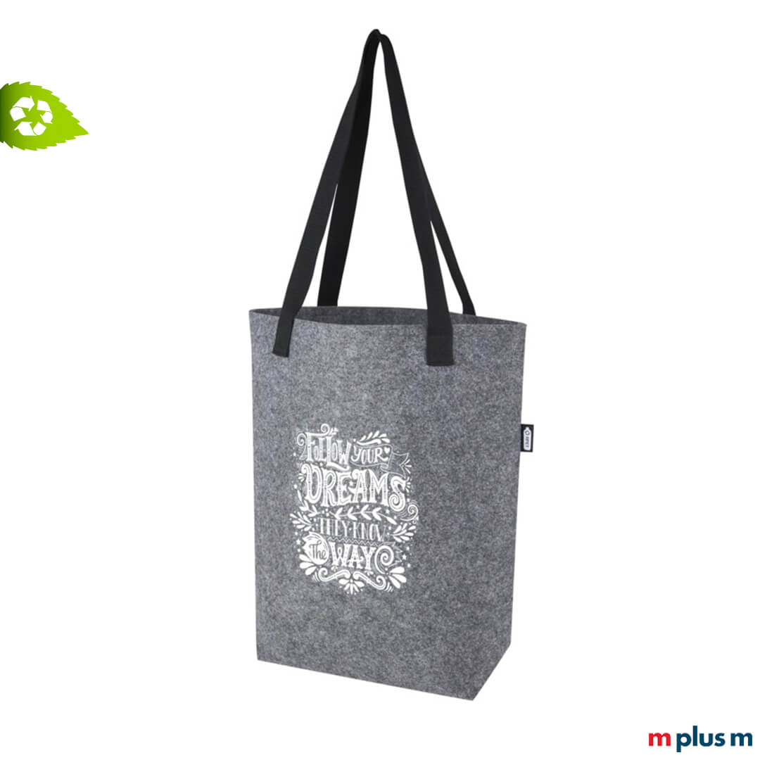 Nachhaltige Einkaufstasche aus recyceltem Material mit individuellem Logo bedrucken Nachhaltige Einkaufstasche aus recyceltem Material mit individuellem Logo bedrucken