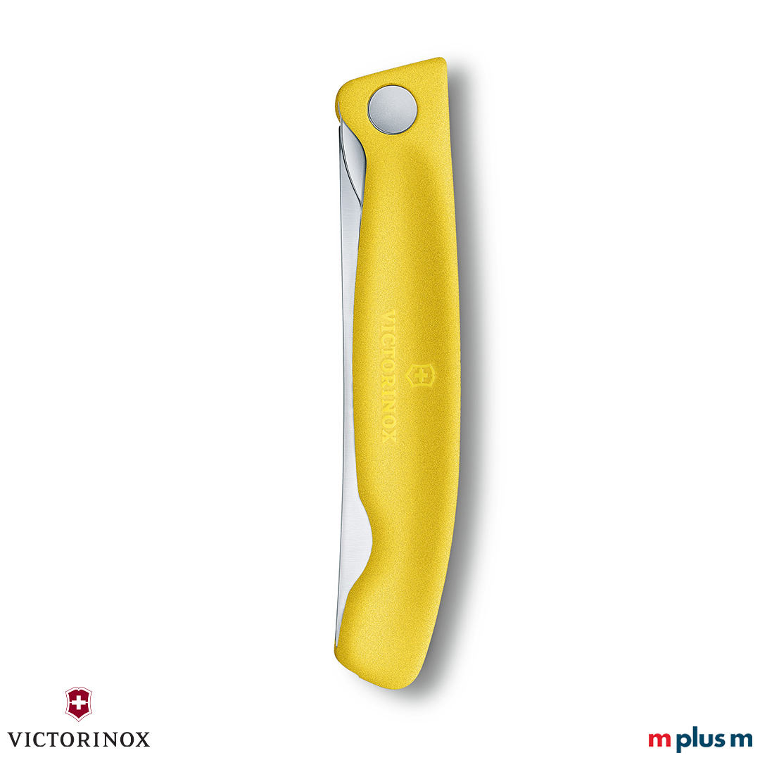 Faltbar: Victorinox Picknickmesser in Gelb mit Logo gravieren