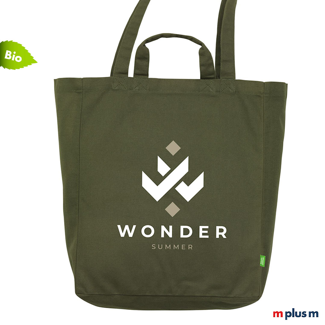 Nachhaltige Werbeartikel Stofftasche aus Bio Segeltuch mit Logo Druck