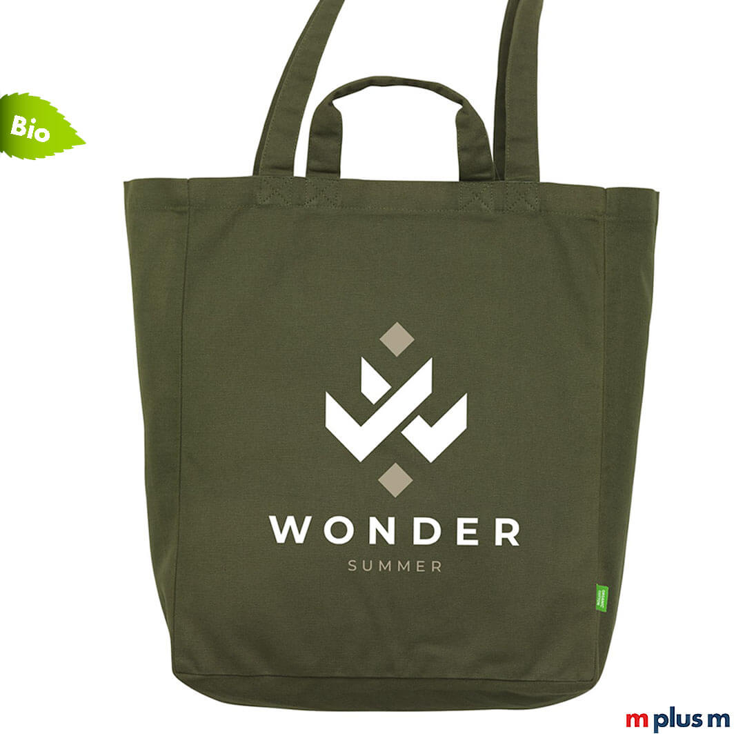 Bio-Baumwoll-Tasche-Sommar-bedrucken Nachhaltige Werbeartikel Stofftasche aus Bio Segeltuch mit Logo Druck