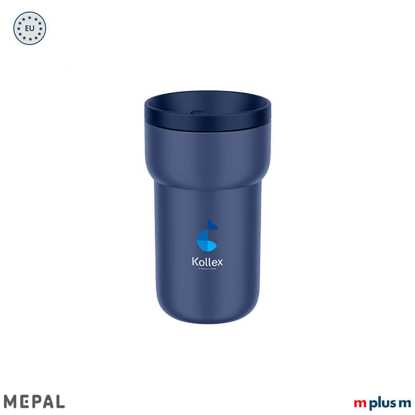 Blauer Coffee To Go Becher Ellipse von Mepal als Werbeartikel