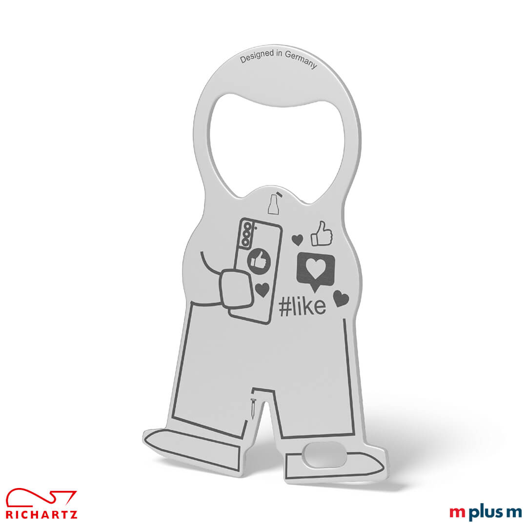 Richartz Karl Content Creator Schlüsselanhänger individuell bedrucken - perfekt als nachhaltiges Werbegeschenk Schlüsselanhänger und Einkaufswagenlöser: karl socialmedia aus Edelstahl und schön mit Logo zu personalisieren