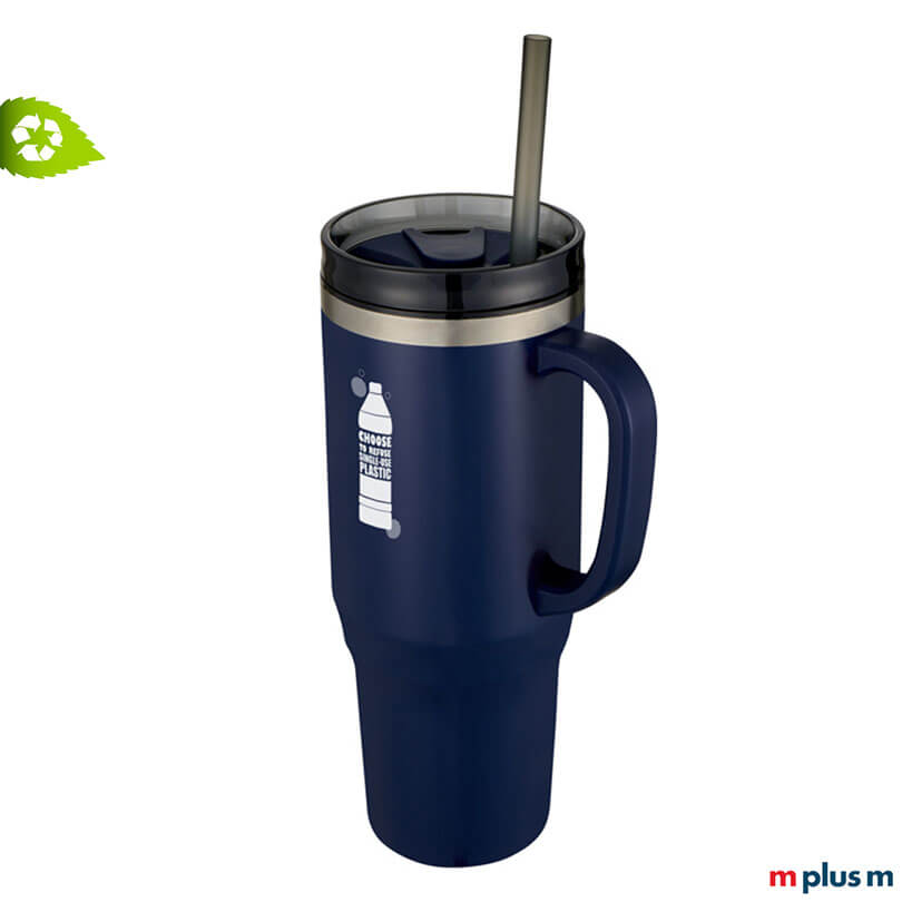 Miami XXL Isolierbecher Blau Günstiger XXL Isolierbecher Miami im Quencher Style in Blau mit Logo Druck